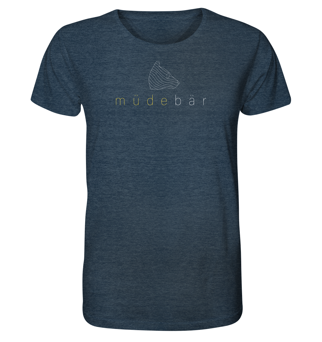 Müdebär Logo-Kollektion (helles Logo) - Organic Shirt (meliert)