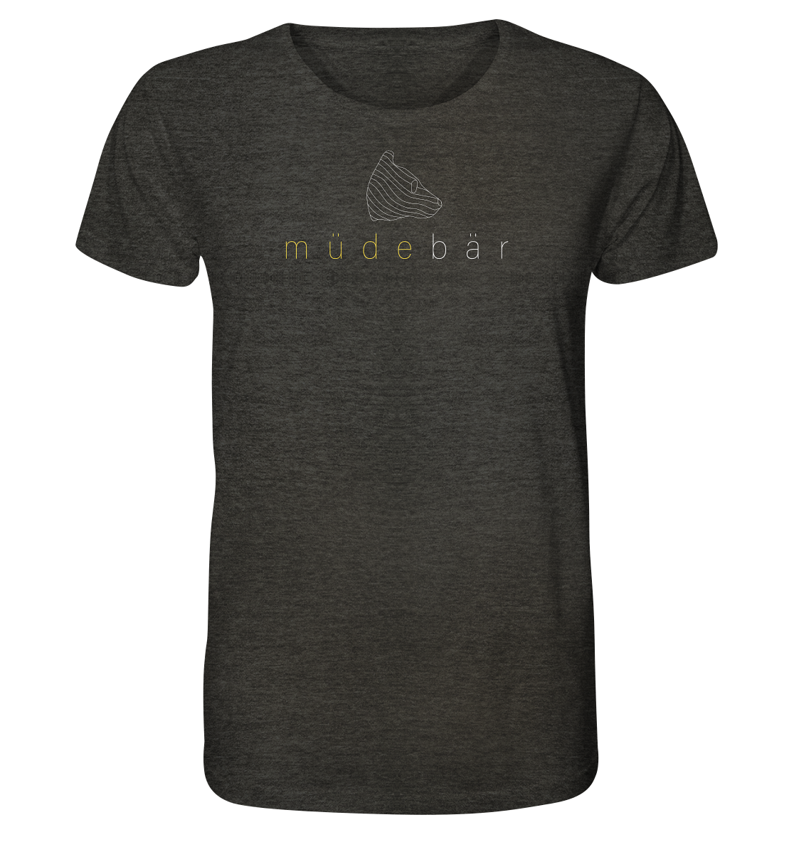 Müdebär Logo-Kollektion (helles Logo) - Organic Shirt (meliert)