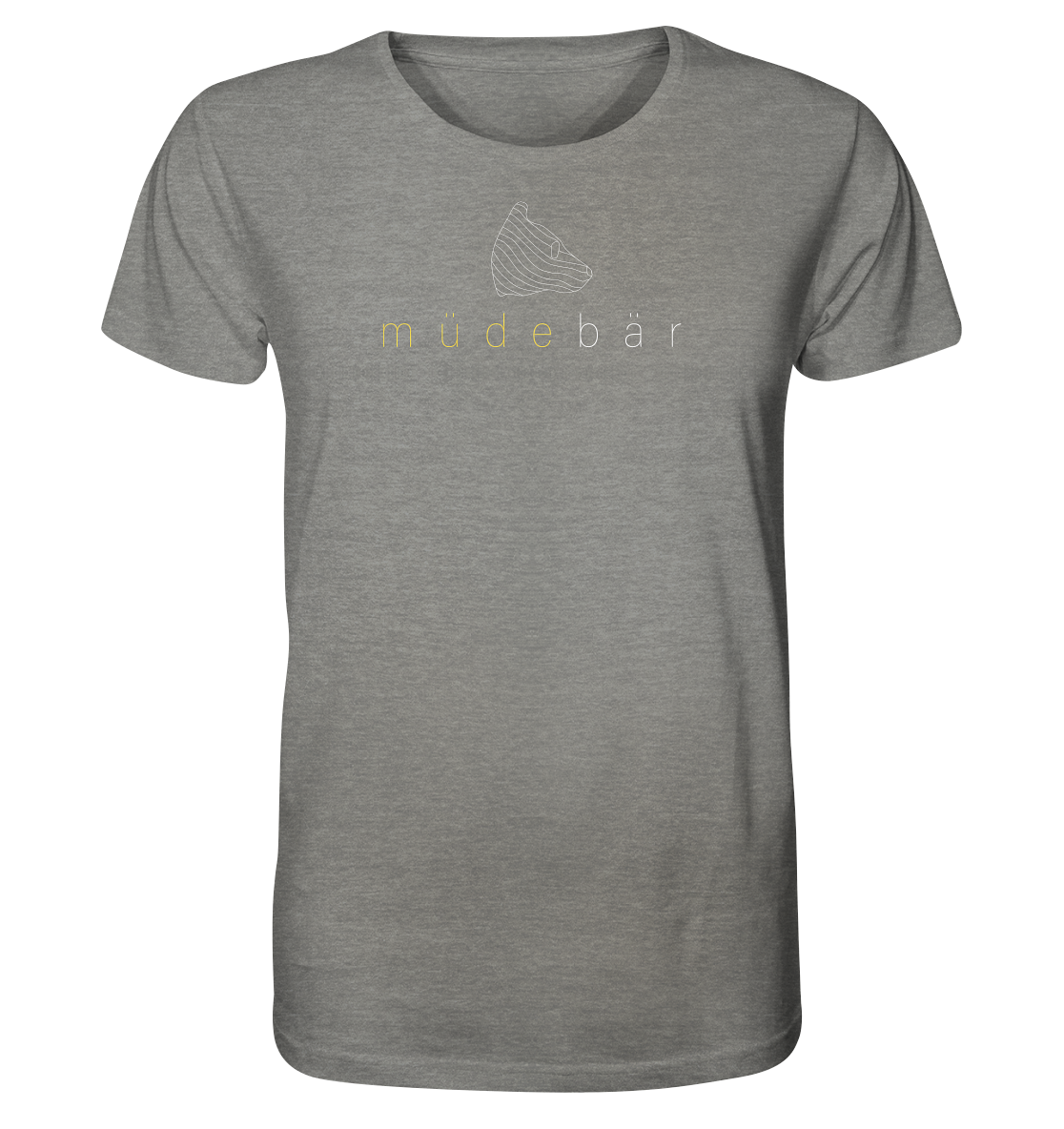 Müdebär Logo-Kollektion (helles Logo) - Organic Shirt (meliert)