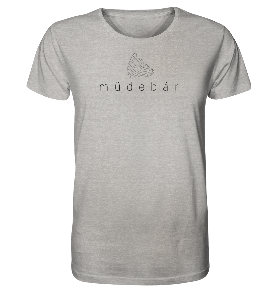 Müdebär Logo-Kollektion (dunkles Logo) - Organic Shirt (meliert)