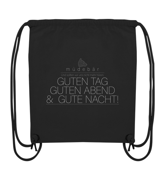 Guten Tag - helles Logo - Organic Gym-Bag